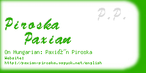 piroska paxian business card